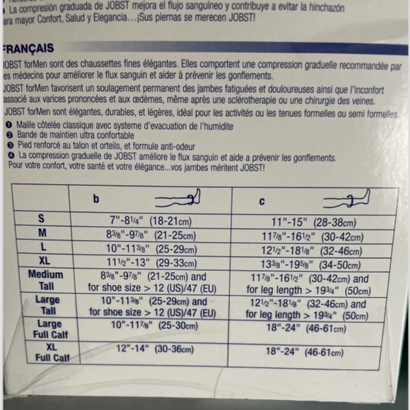 2 PACK LOT JOBST Men Knee High Closed Toe Compression Stocking black LARGE TALL - Picture 4 of 5